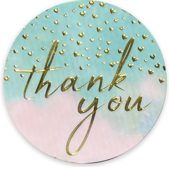 LAST SET! 50 premium gold foil thank you stickers - Picture 2 of 7